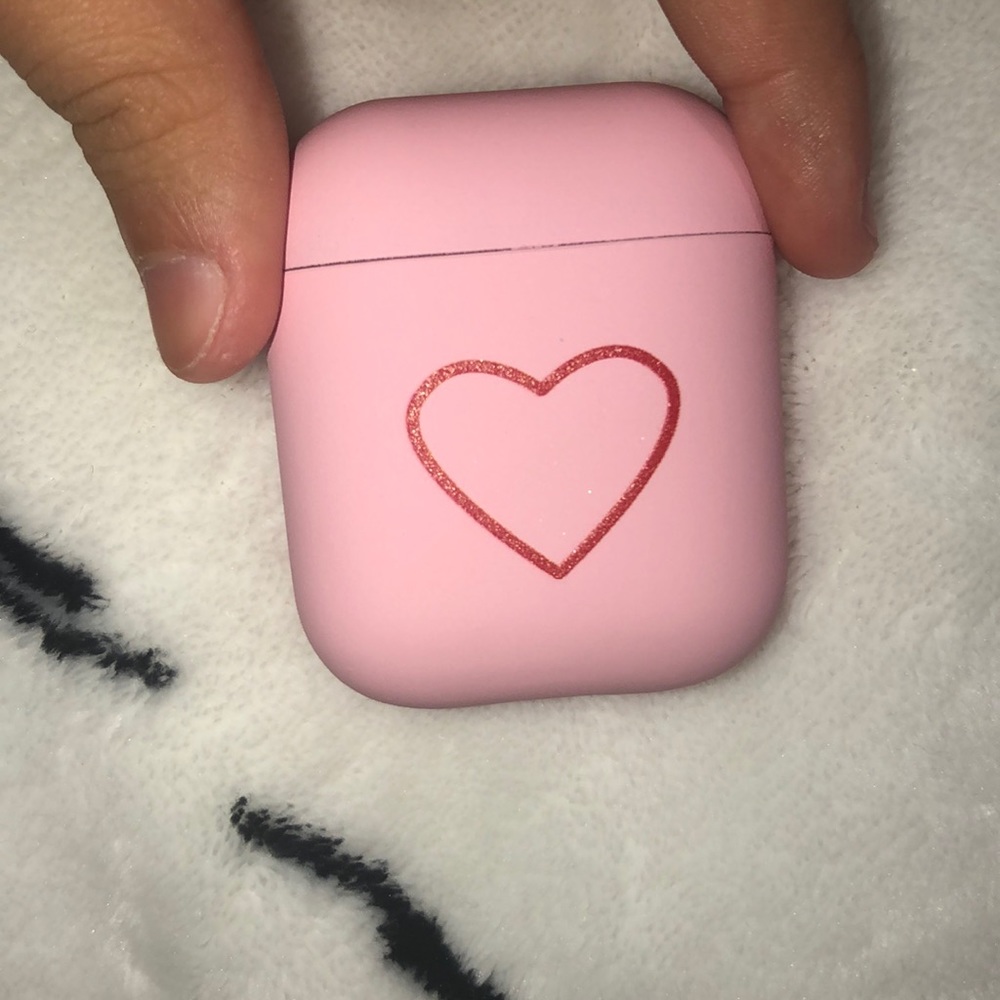 Pink Airpods Case Red simple Heart Brand New
